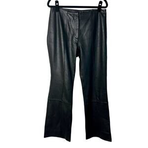 Wilsons Leather Pants Bootcut Mid Rise Line Biker Rock Grunge Black 10